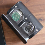 balck travel watch case for 2 watches