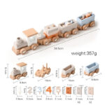 wooden toy train set size