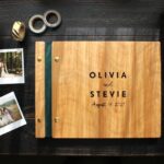 wooden wedding guest book