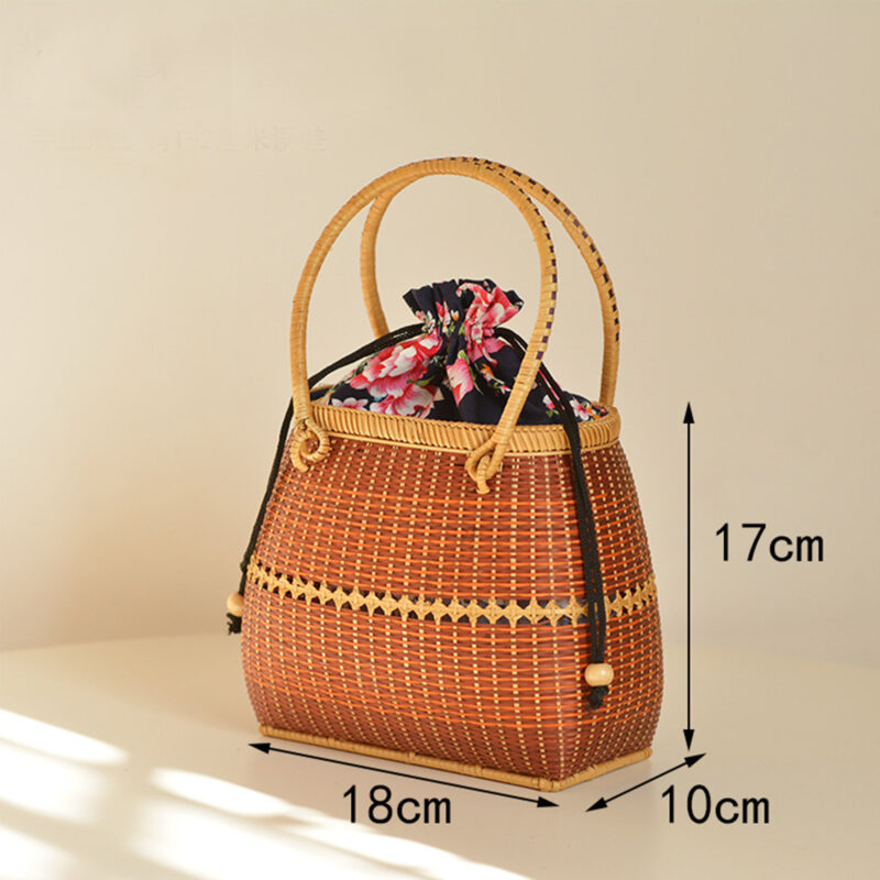 brown woven tote bag