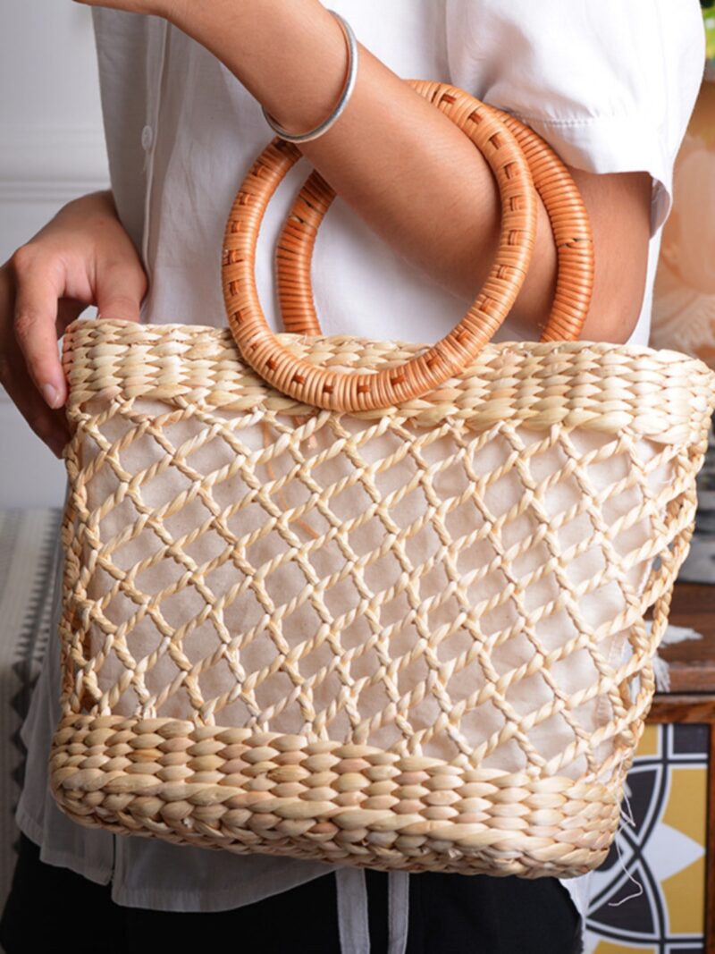 woven rattan bag