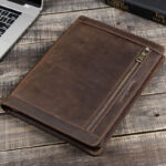 leather padfolio with zipper