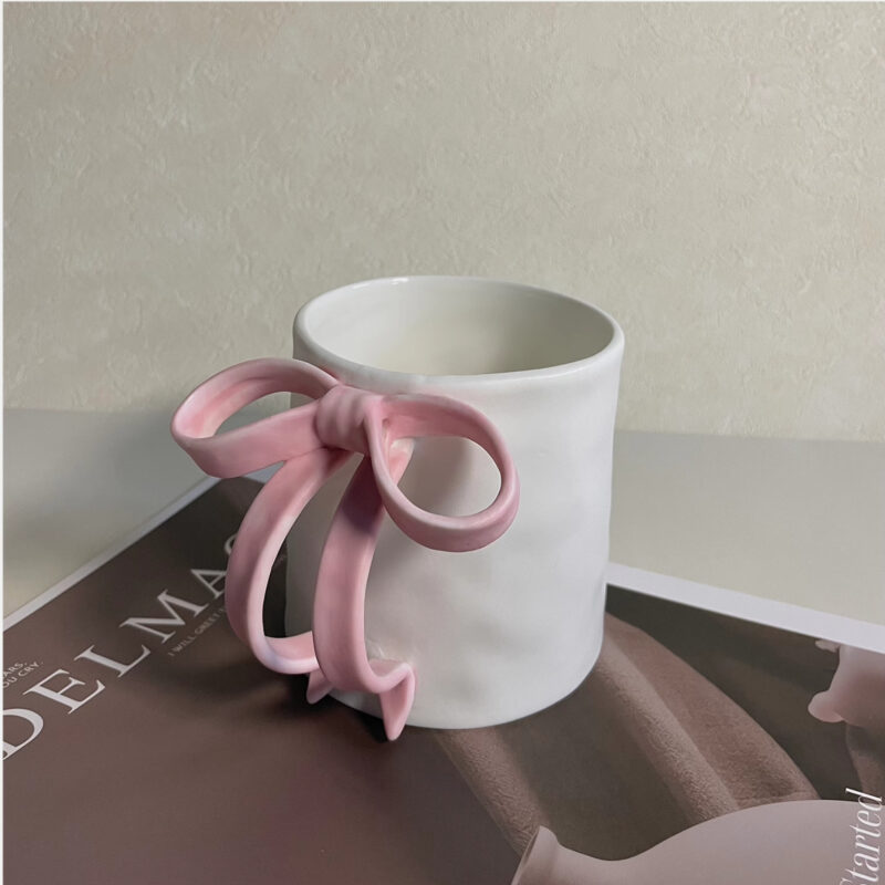 pink ceramic mug