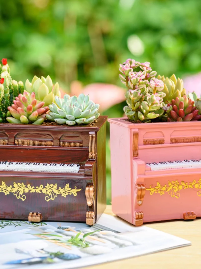 vintage piano planter